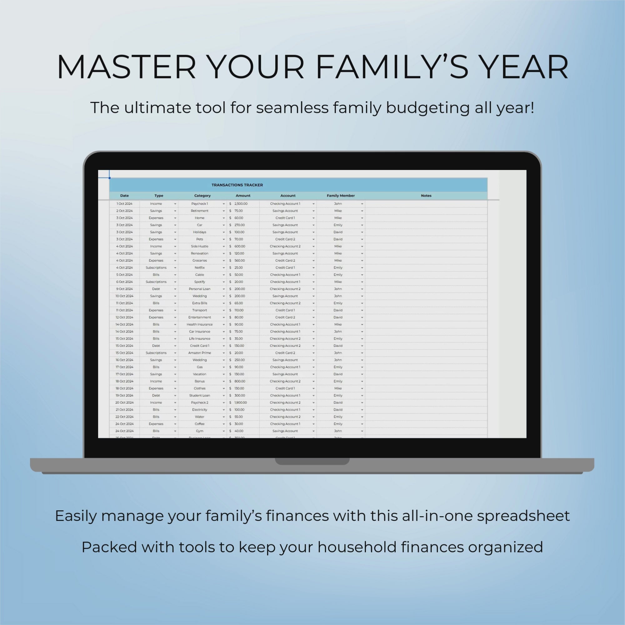 Quick video on using the Advanced Family Annual Budget Template for Google Sheets