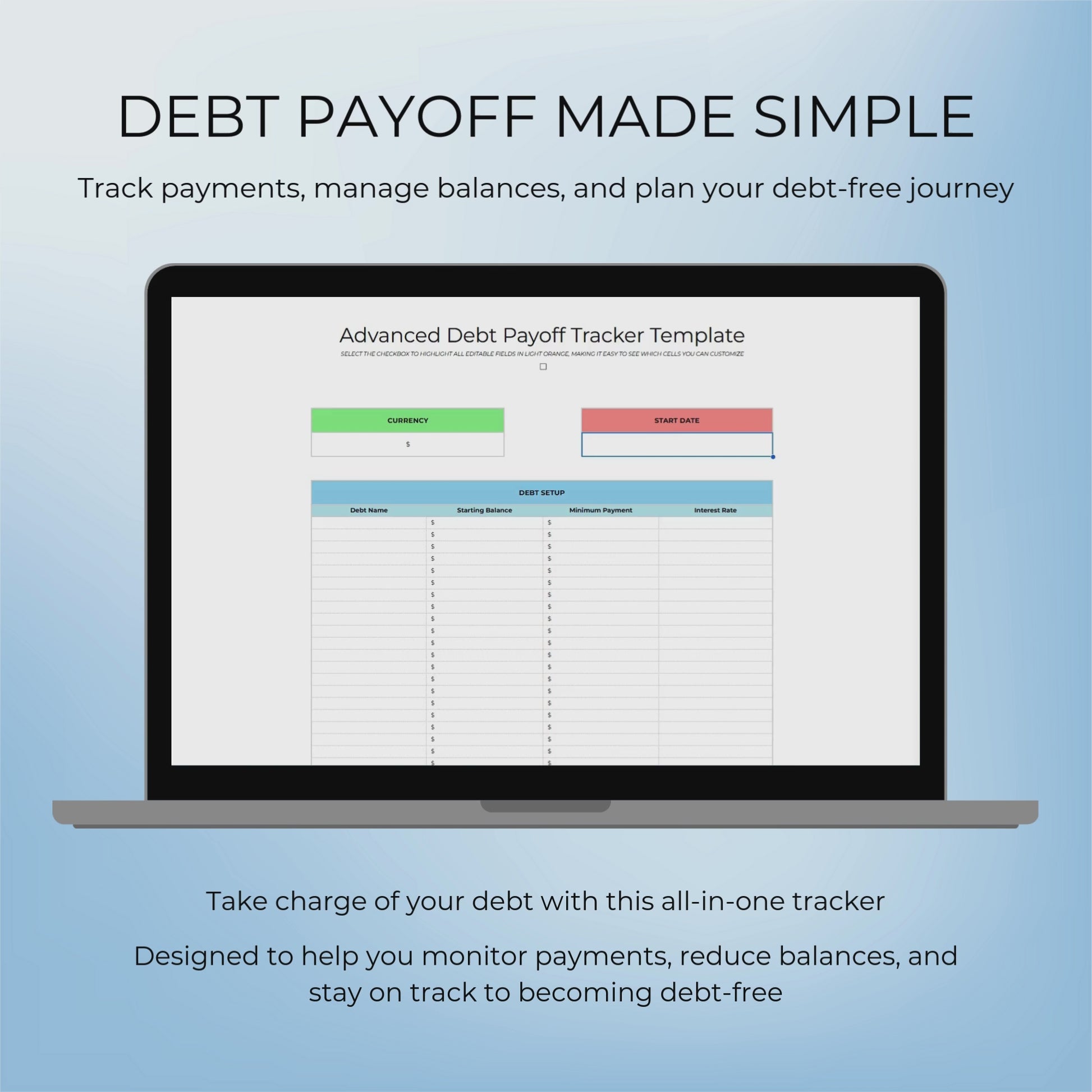 Quick video on using the Advanced Debt Tracker Template for Google Sheets