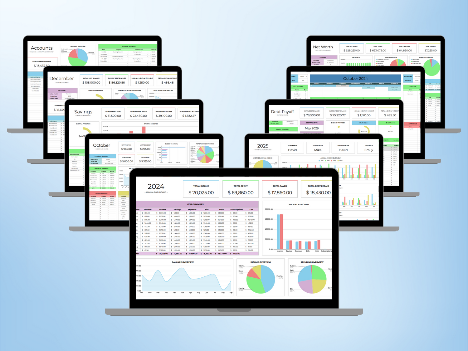 Image showing various budget templates for Google Sheets